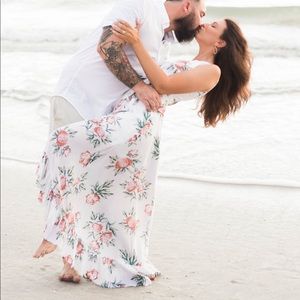 Floor length split leg floral dress